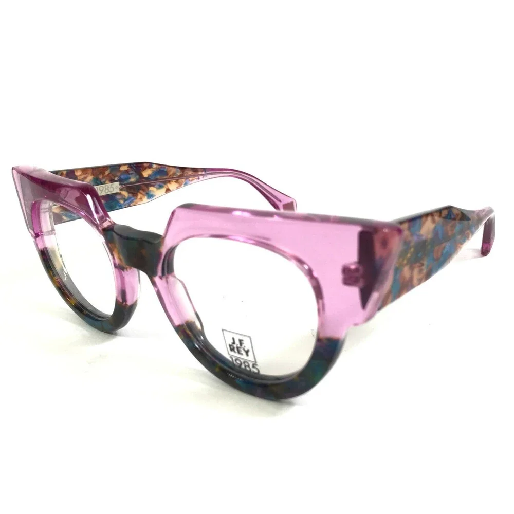 J. F. Rey Eyeglasses Frames CAROLINA 8022 Clear Purple Blue Tortoise 49-22-143